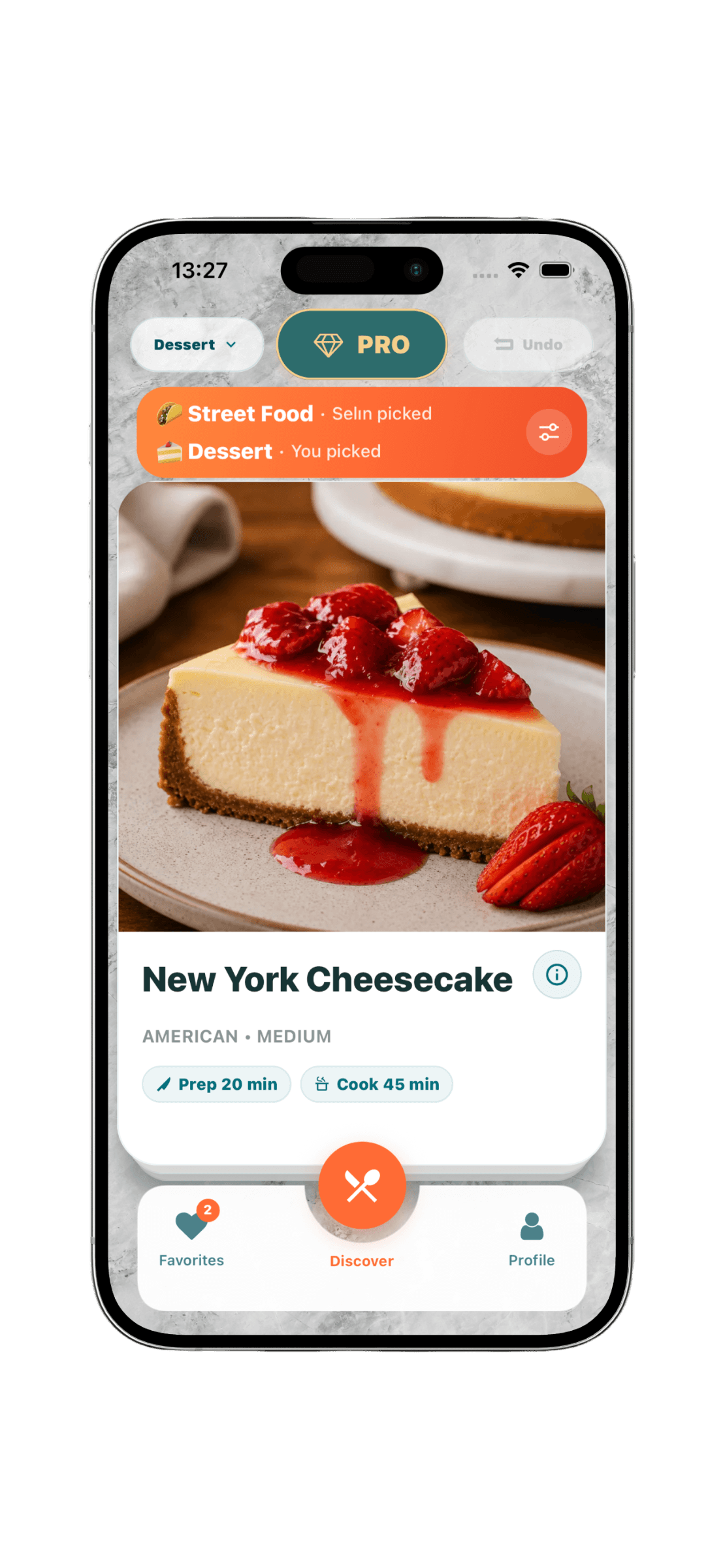 BiteMood Discover screen
