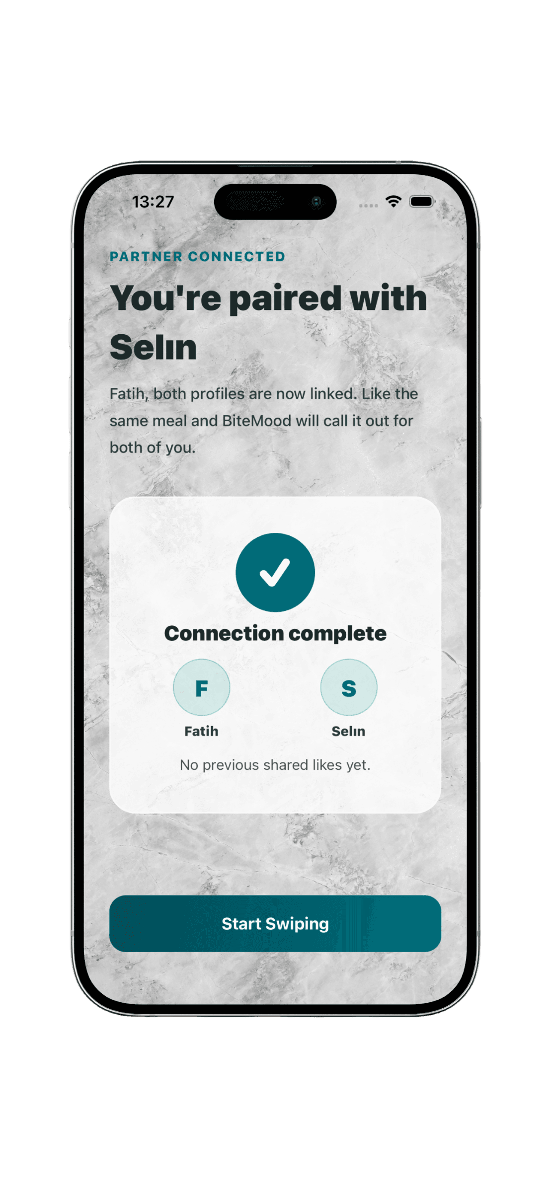 BiteMood Connect screen